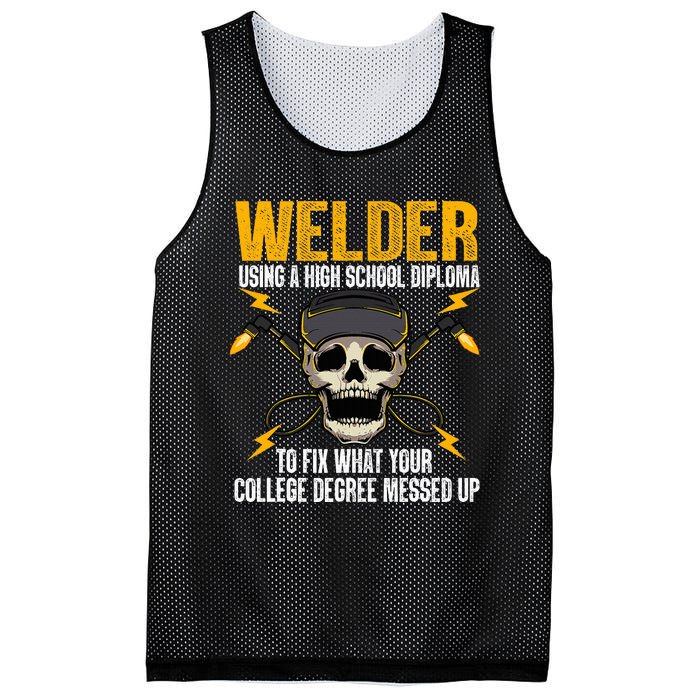 Funny Welder Art Steel Welding Migtig Welder Mesh Reversible Basketball Jersey Tank