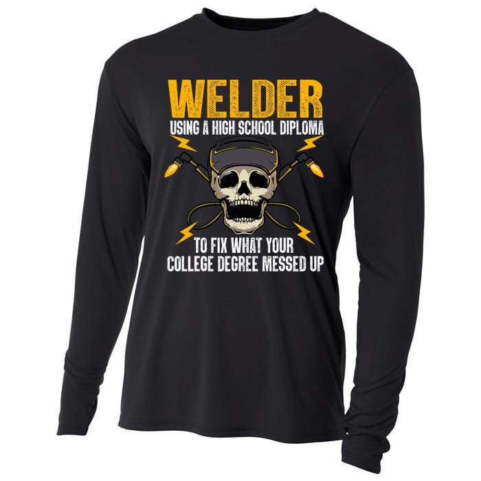 Funny Welder Art Steel Welding Migtig Welder Cooling Performance Long Sleeve Crew