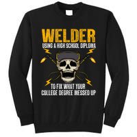 Funny Welder Art Steel Welding Migtig Welder Tall Sweatshirt