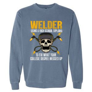 Funny Welder Art Steel Welding Migtig Welder Garment-Dyed Sweatshirt