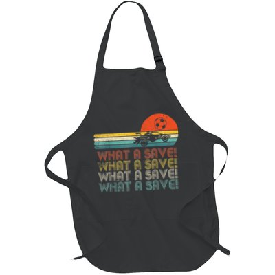 Funny What A Save Vintage Retro Rocket Soccer Car League Apron