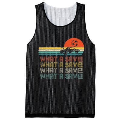 Funny What A Save Vintage Retro Rocket Soccer Car League Mesh Reversible Basketball Jersey Tank