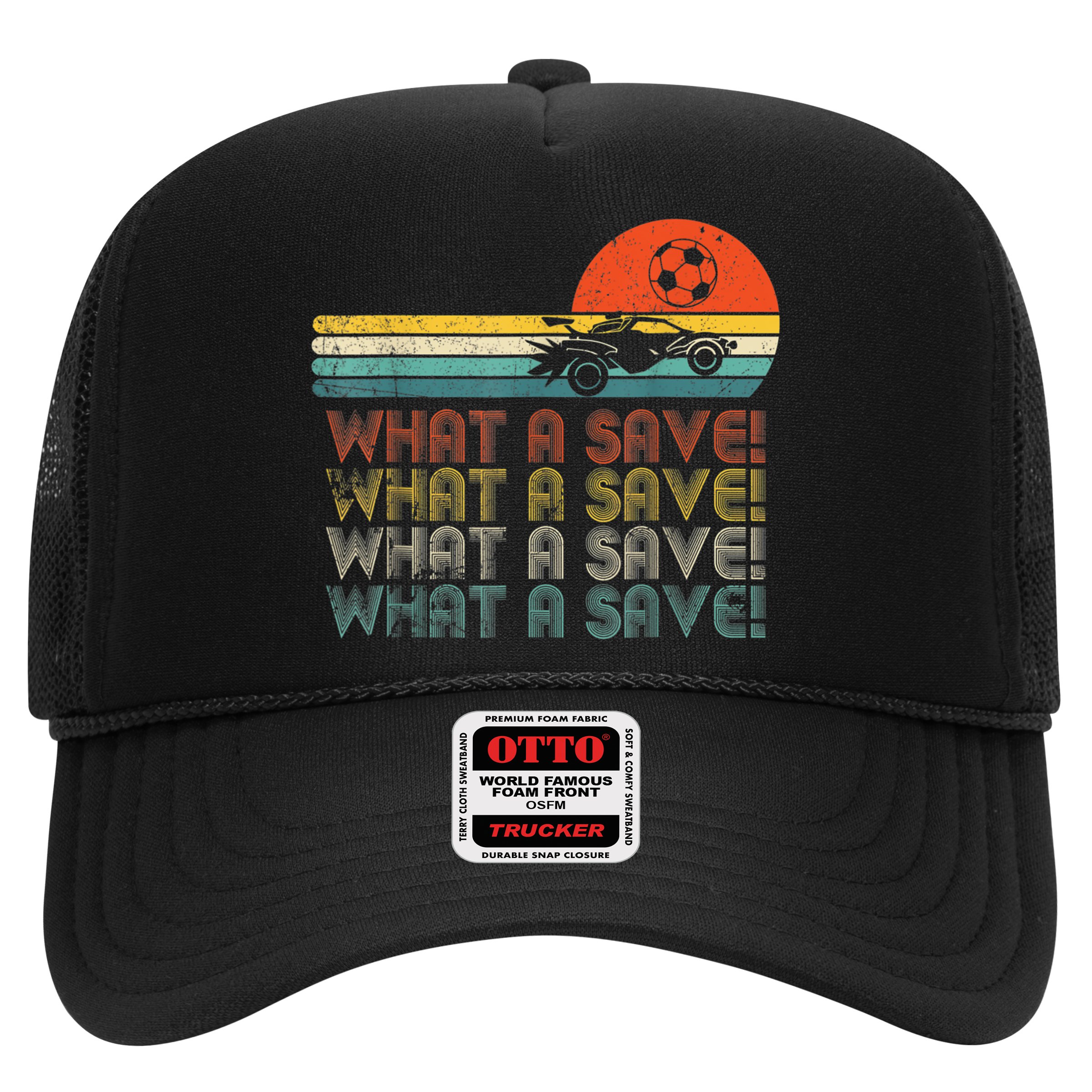 Funny What A Save Vintage Retro Rocket Soccer Car League Hat