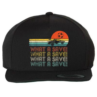 Funny What A Save Vintage Retro Rocket Soccer Car League Wool Snapback Cap
