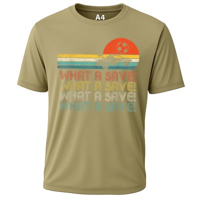 Funny What A Save Vintage Retro Rocket Soccer Car League Cooling Performance Crew T-Shirt