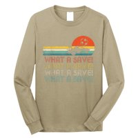 Funny What A Save Vintage Retro Rocket Soccer Car League Long Sleeve Shirt