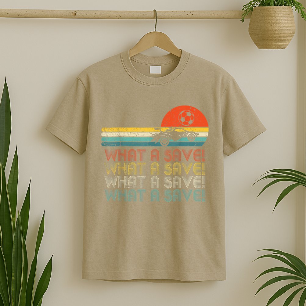 Funny What A Save Vintage Retro Rocket Soccer Car League T-Shirt