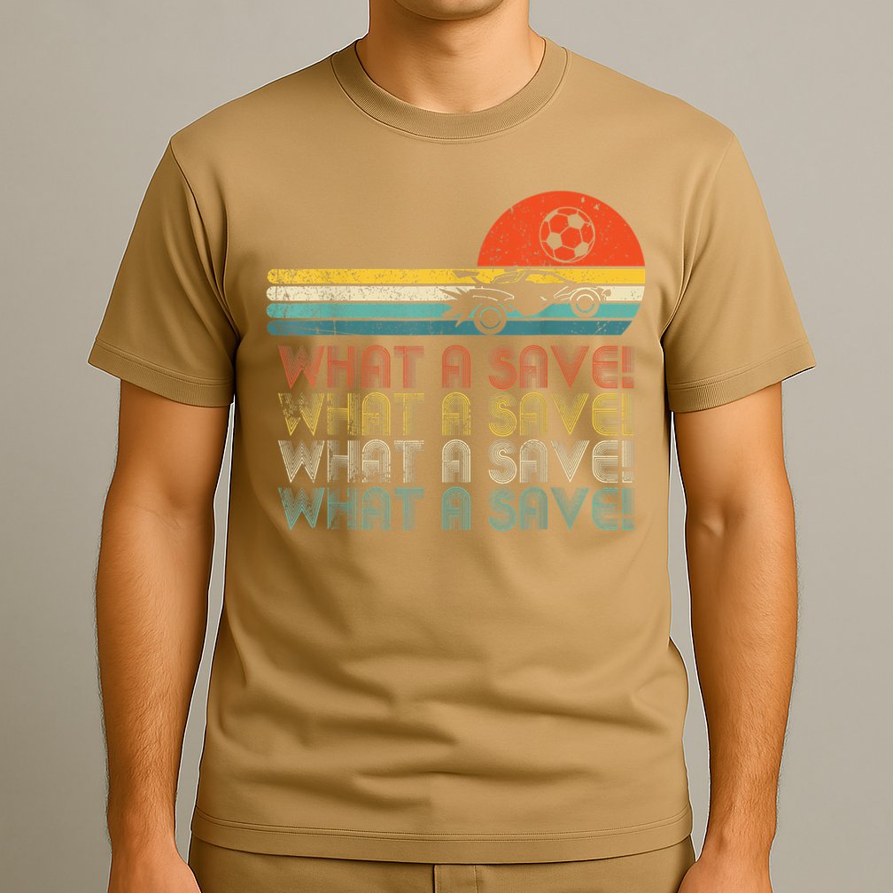 Funny What A Save Vintage Retro Rocket Soccer Car League T-Shirt