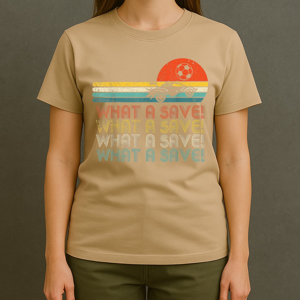 Funny What A Save Vintage Retro Rocket Soccer Car League T-Shirt