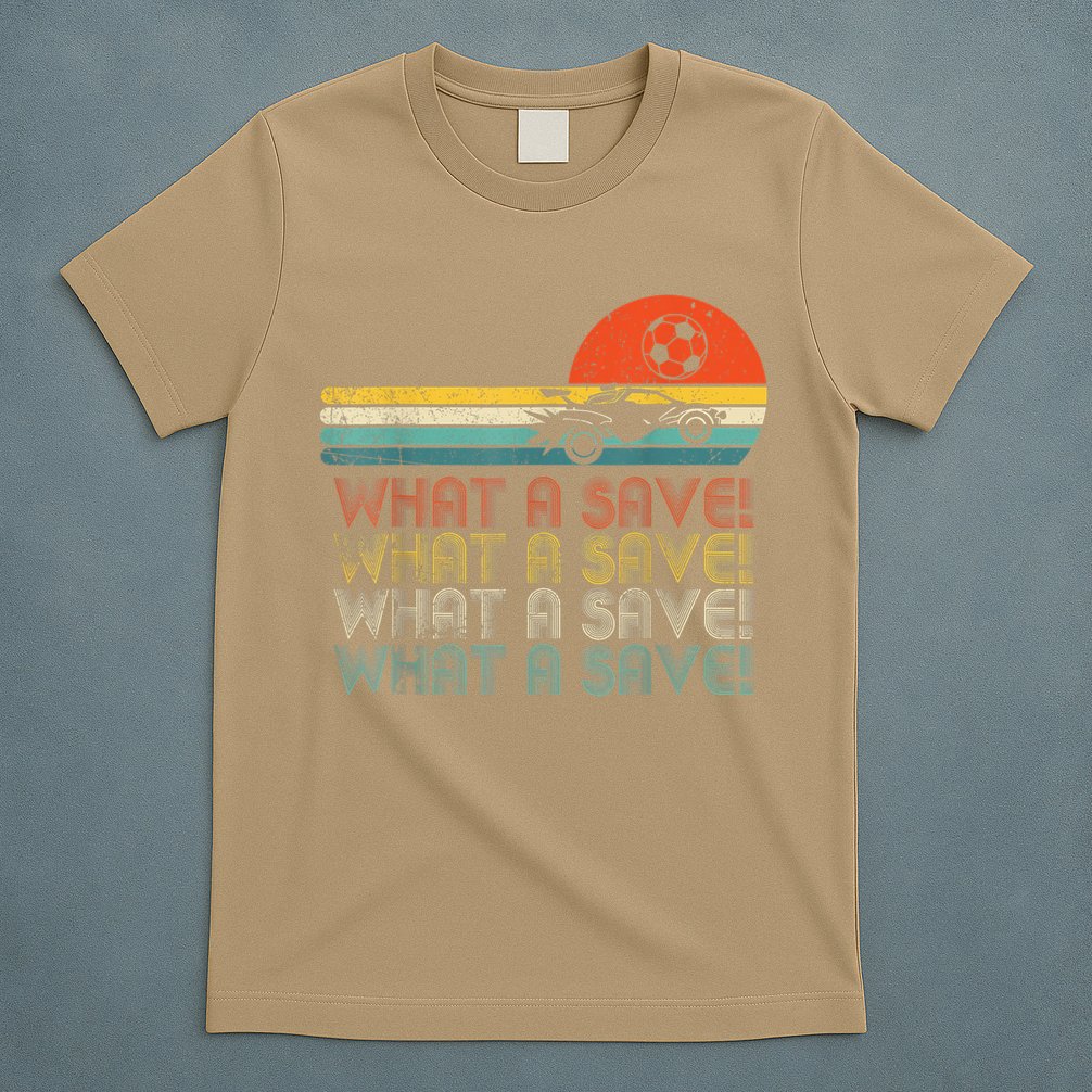 Funny What A Save Vintage Retro Rocket Soccer Car League T-Shirt