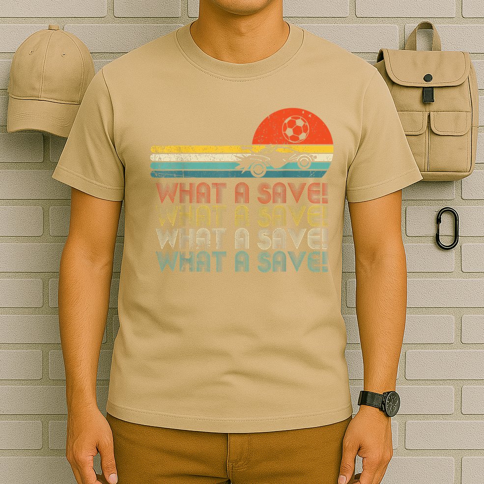 Funny What A Save Vintage Retro Rocket Soccer Car League T-Shirt