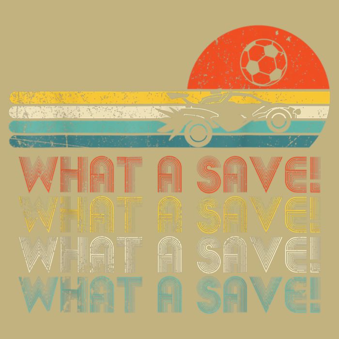 Funny What A Save Vintage Retro Rocket Soccer Car League Button