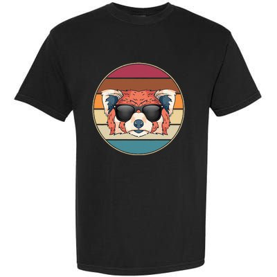 Funny Wild Animal Zoo Keeper Gift Retro Sunglasses Red Panda Garment-Dyed Heavyweight T-Shirt