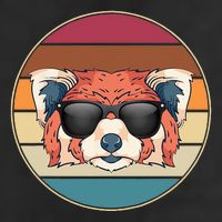 Funny Wild Animal Zoo Keeper Gift Retro Sunglasses Red Panda 7 Panel Mesh Trucker Snapback Hat