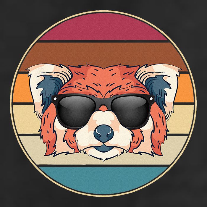 Funny Wild Animal Zoo Keeper Gift Retro Sunglasses Red Panda 7 Panel Mesh Trucker Snapback Hat