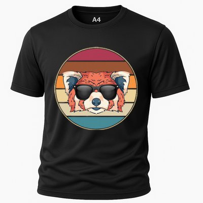 Funny Wild Animal Zoo Keeper Gift Retro Sunglasses Red Panda Cooling Performance Crew T-Shirt