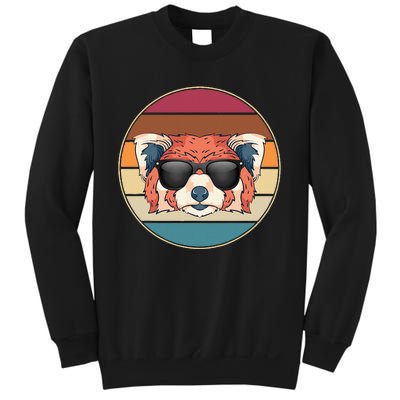 Funny Wild Animal Zoo Keeper Gift Retro Sunglasses Red Panda Sweatshirt