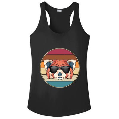 Funny Wild Animal Zoo Keeper Gift Retro Sunglasses Red Panda Ladies PosiCharge Competitor Racerback Tank