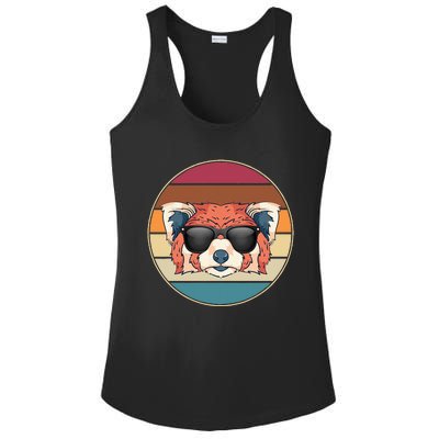 Funny Wild Animal Zoo Keeper Gift Retro Sunglasses Red Panda Ladies PosiCharge Competitor Racerback Tank