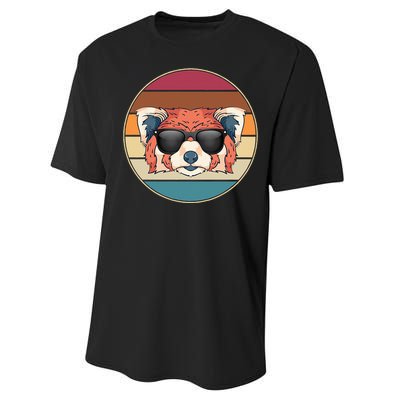 Funny Wild Animal Zoo Keeper Gift Retro Sunglasses Red Panda Performance Sprint T-Shirt