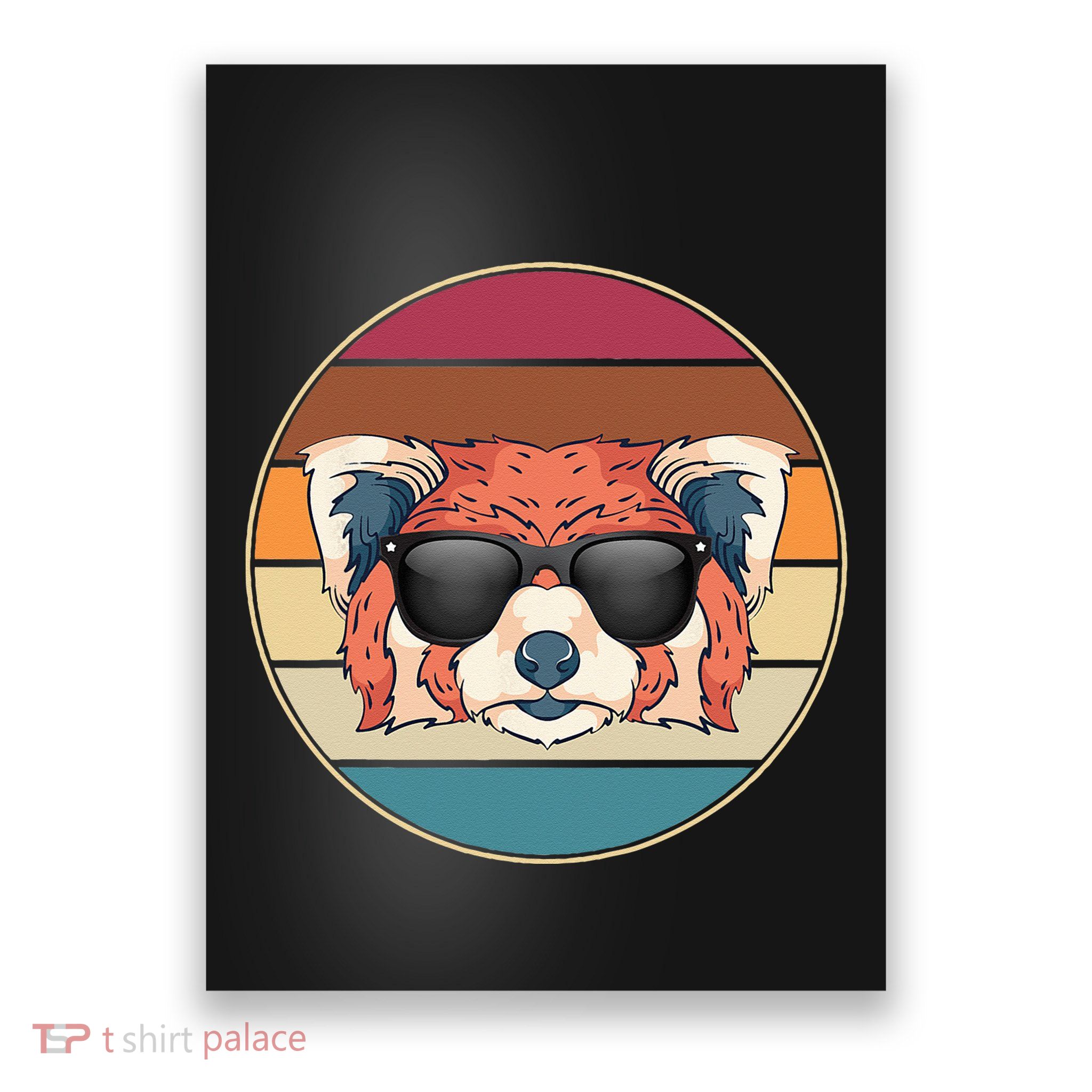 Funny Wild Animal Zoo Keeper Gift Retro Sunglasses Red Panda Poster