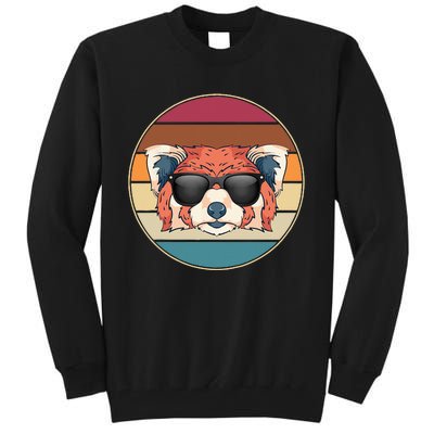 Funny Wild Animal Zoo Keeper Gift Retro Sunglasses Red Panda Tall Sweatshirt