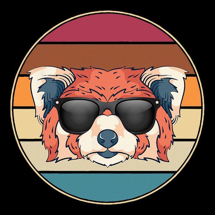 Funny Wild Animal Zoo Keeper Gift Retro Sunglasses Red Panda Zip Tote Bag