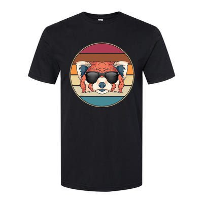 Funny Wild Animal Zoo Keeper Gift Retro Sunglasses Red Panda Softstyle CVC T-Shirt