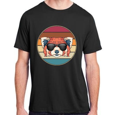 Funny Wild Animal Zoo Keeper Gift Retro Sunglasses Red Panda Adult ChromaSoft Performance T-Shirt