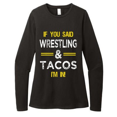 Funny Wrestling And Tacos Novelty Sports Gift Womens CVC Long Sleeve Shirt