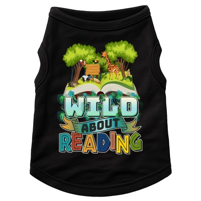 Funny Wild About Reading Book Lover Reading Fan Doggie Tank