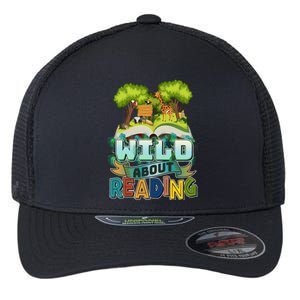 Funny Wild About Reading Book Lover Reading Fan Flexfit Unipanel Trucker Cap