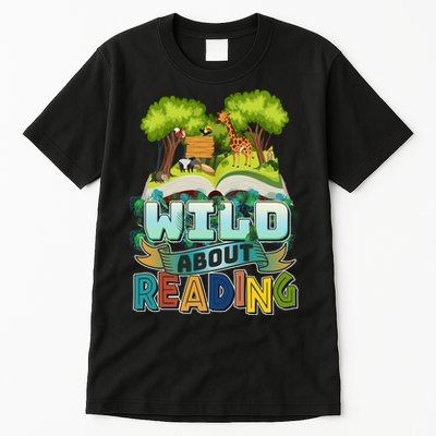 Funny Wild About Reading Book Lover Reading Fan Tall T-Shirt