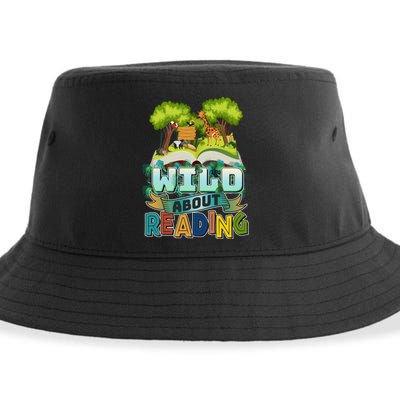 Funny Wild About Reading Book Lover Reading Fan Sustainable Bucket Hat