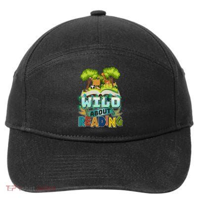 Funny Wild About Reading Book Lover Reading Fan 7-Panel Snapback Hat