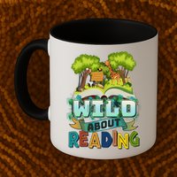 Funny Wild About Reading Book Lover Reading Fan Mug