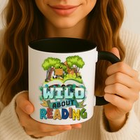 Funny Wild About Reading Book Lover Reading Fan Mug