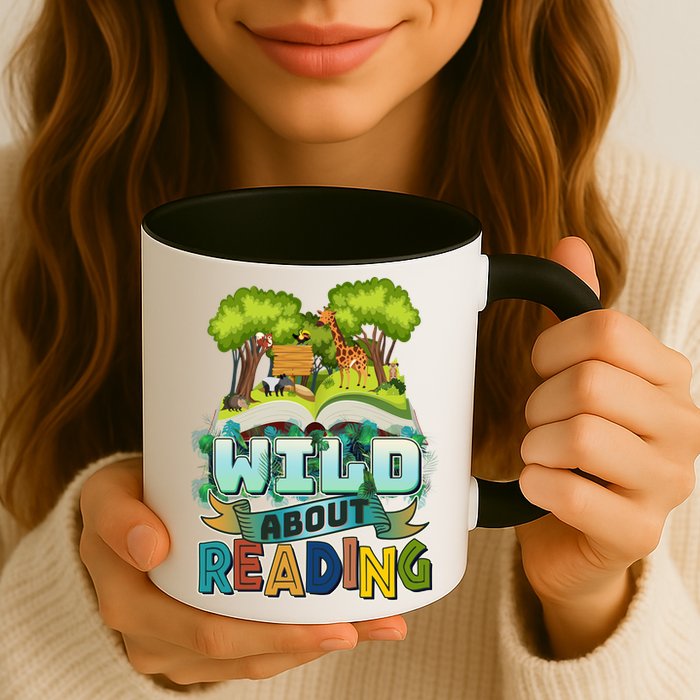 Funny Wild About Reading Book Lover Reading Fan Mug