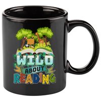 Funny Wild About Reading Book Lover Reading Fan 11oz C Handle Ceramic Mug
