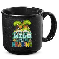 Funny Wild About Reading Book Lover Reading Fan 15oz Campfire Ceramic Mug