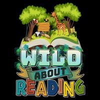 Funny Wild About Reading Book Lover Reading Fan Drawstring Bag
