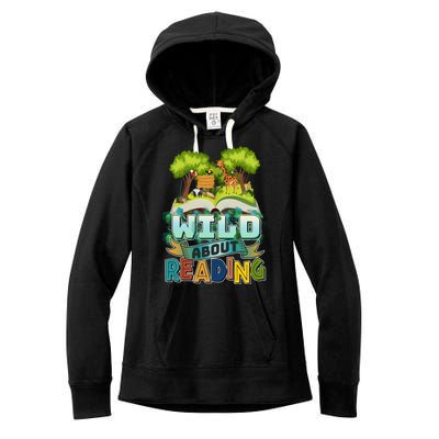 Funny Wild About Reading Book Lover Reading Fan Women's Fleece Hoodie