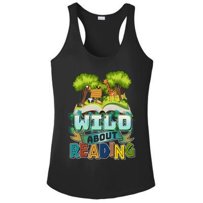 Funny Wild About Reading Book Lover Reading Fan Ladies PosiCharge Competitor Racerback Tank
