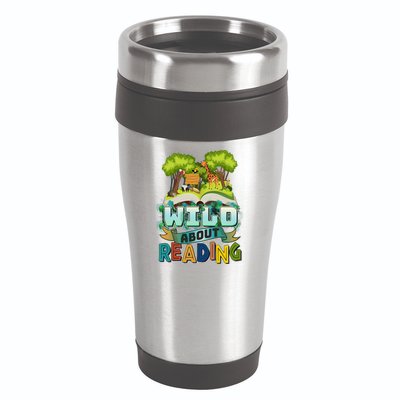 Funny Wild About Reading Book Lover Reading Fan 16oz Travel Tumbler