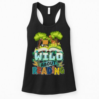 Funny Wild About Reading Book Lover Reading Fan Womens Tank Top