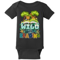 Funny Wild About Reading Book Lover Reading Fan Baby Bodysuit