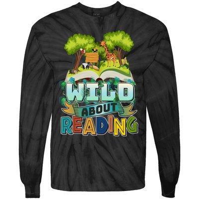 Funny Wild About Reading Book Lover Reading Fan Tie-Dye Long Sleeve Shirt