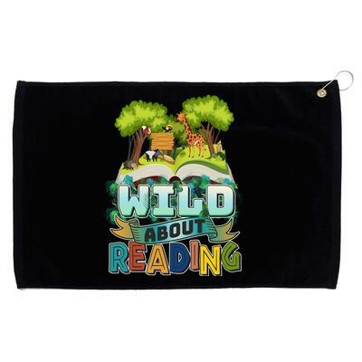 Funny Wild About Reading Book Lover Reading Fan Grommeted Golf Towel