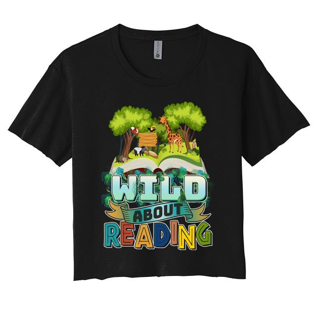 Funny Wild About Reading Book Lover Reading Fan Crop Top