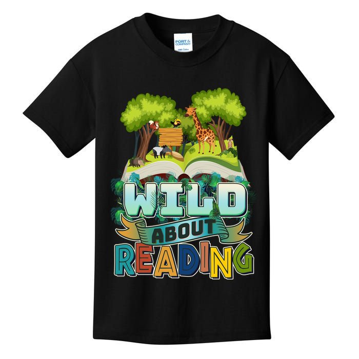 Funny Wild About Reading Book Lover Reading Fan Kids T-Shirt